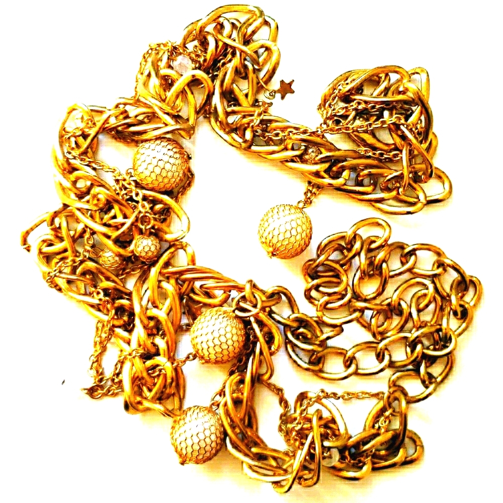 Gold Charm Chain Belt. Never Worn